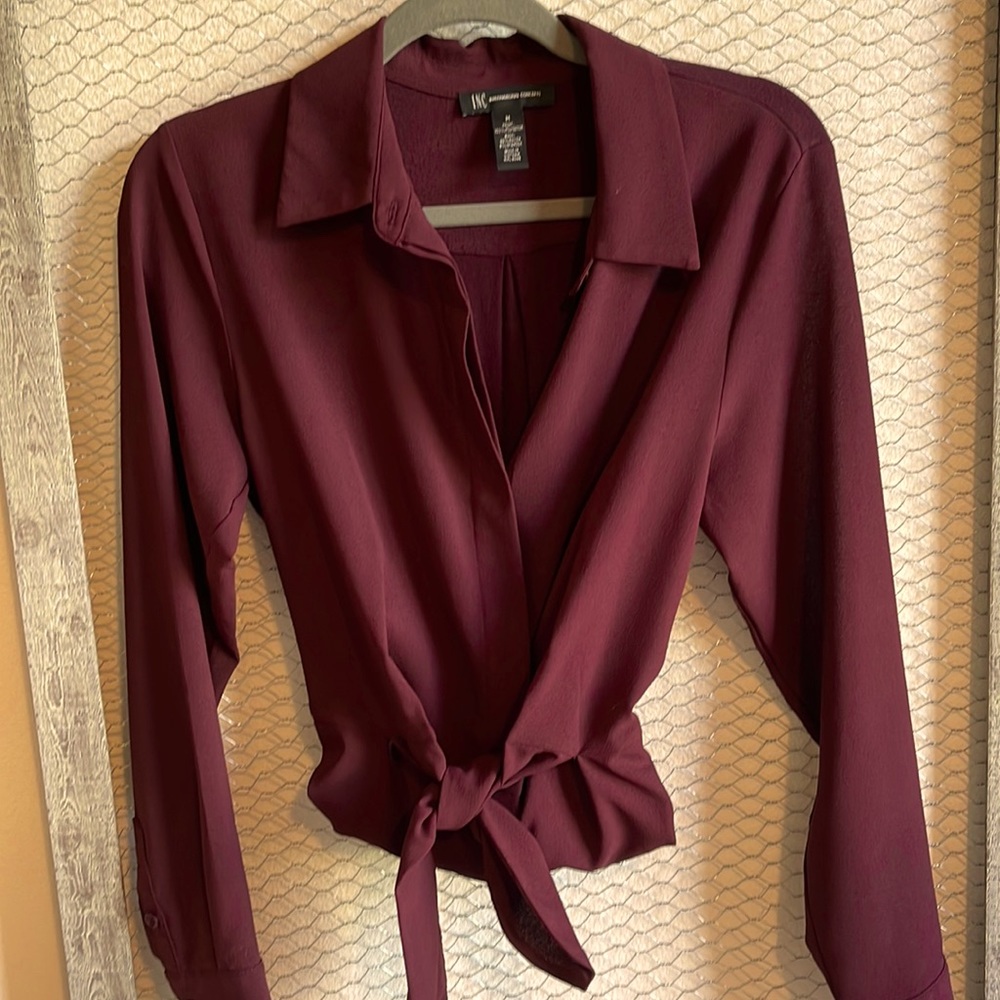 INC tie front blouse, Size M
